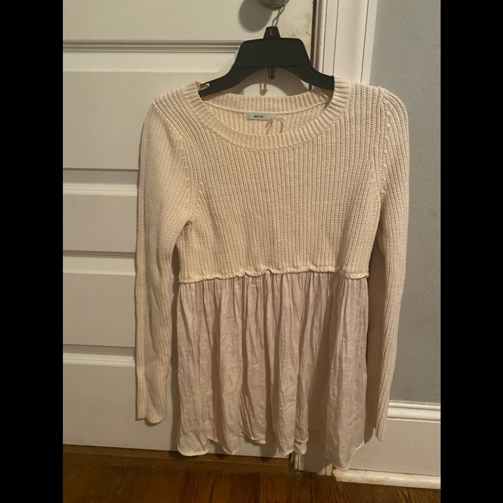 Kimachi Blue Cream peplum sweater
